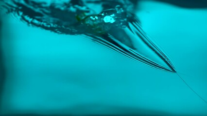 Slow motion lure in blue water