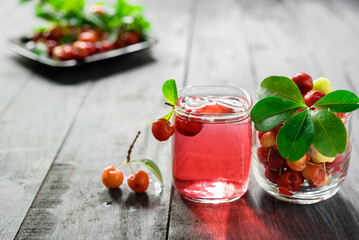 Cherries drink with fresh cherry, Cherry juice