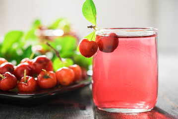 Cherries drink with fresh cherry, Cherry juice