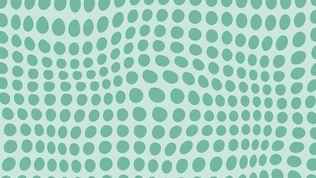 Abstract pattern with circles in a wavy pattern. Green theme.