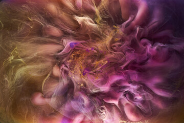 Liquid fluid art abstract background. Mix of dancing acrylic paints underwater
