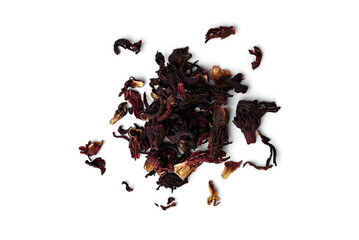 Karkade isolated on white background.