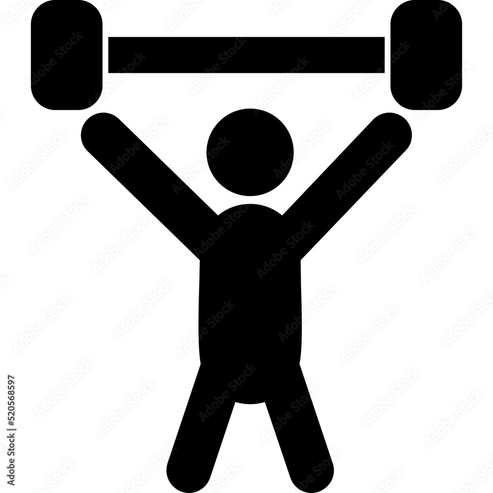 Poster weight lifting person icon