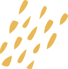 Vector abstract illustration of a group of yellow paint strokes isolated on a white background. Hand drawn. Spots. Blots.