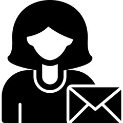 Woman with Envelope Icon