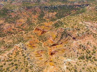 Aerial View of Palo Duro Canyon Texas Panhandle 