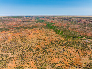 Aerial View of Palo Duro Canyon Texas Panhandle 