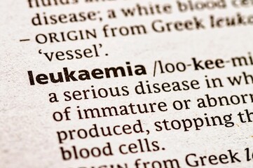Obraz premium dictionary definition of the word leukaemia