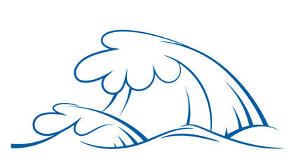 Ocean waves creative vector illustration