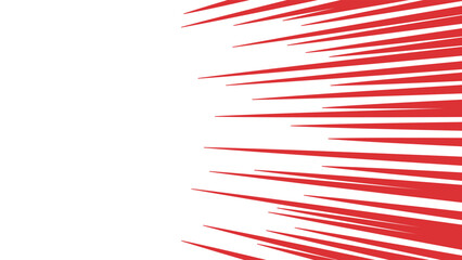 横向きの赤色の集中線のベクターイラスト素材