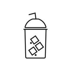 outline soda drink icon on white background.