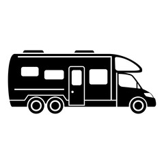 Camper icon vector. Tourist illustration sign. Travel symbol. trip logo.