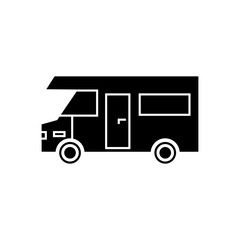 Camper icon vector. Tourist illustration sign. Travel symbol. trip logo.