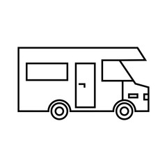 Camper icon vector. Tourist illustration sign. Travel symbol. trip logo.