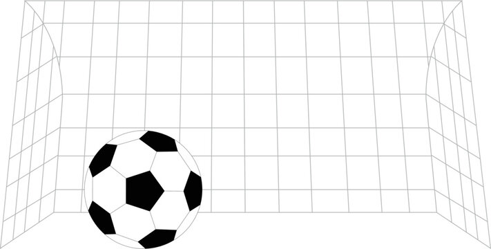 Soccer Ball With A Goal Net Isolated On A White Background