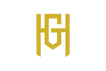 HG H G Letter Logo Design Vector