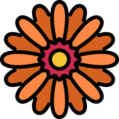 gerbera color outline icon