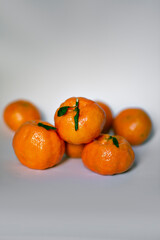 tangerines pokan on white background