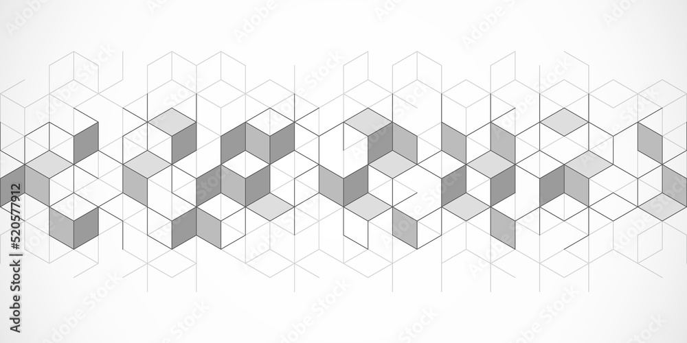 Wall mural the graphic design elements with isometric shape blocks. vector illustration of abstract geometric b
