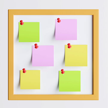 Back to school concept background with sticky note 3D Render