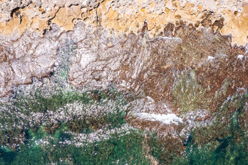 Aerial view of waves splashing on beach