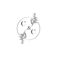 CC initial design wedding logo symbol which is good for digital branding or print