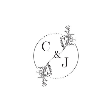 CJ initial design wedding logo symbol which is good for digital branding or print