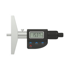Digital depth gauge. Depth measurement tool. Vector illustration.