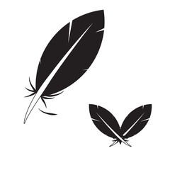 ancient ink pen quill feather vector