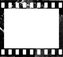 Grunge Filmstrip Border Frame . Film frame photo strip. Camera roll vintage design  .Photo Album. Grunge effect .Vector