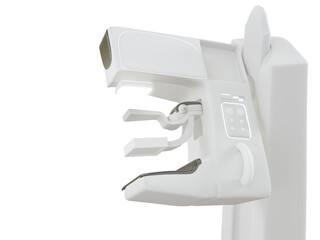 Mammography device  for screening breast cancer in hospital on pink background.