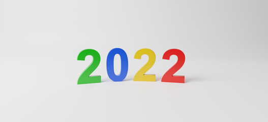"2022" spelled with fridge magnets
