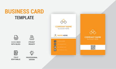Vertical Business Card Design.  Company Card Design. Photos & Vector Standard Template