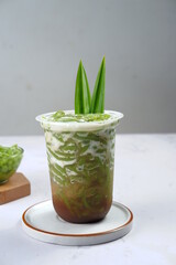es Cendol or lod chong is a sweet ice dessert made from pandan short vermicelli with coconut milk,...