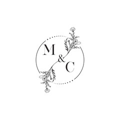 MC initial design wedding logo symbol which is good for digital branding or print