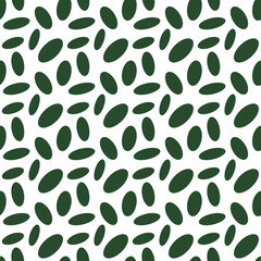 Green oval shapes. Seamless repeat pattern. Isolated png illustration, transparent background. Repeating texture to use for montage, wrapping paper, scrapbooking, banner, overlay.