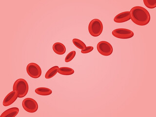 Hemoglobin. Flowing red blood cells, erythrocyte. Health care concept.