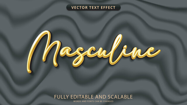 masculine text effect editable with fabric texture background eps file