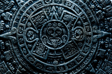 Aztec calendar stone detail