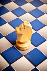 chess piece of Knight on a chessboard