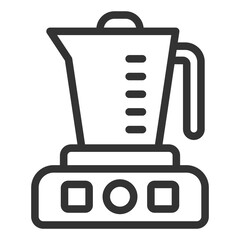 Electric coffee maker on a stand - icon, illustration on white background, outline style