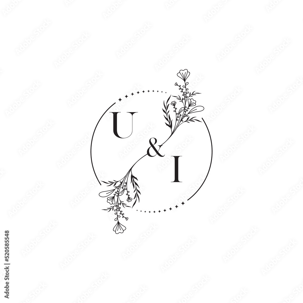 Fototapete ui initial design wedding logo symbol which is good for digital branding or print