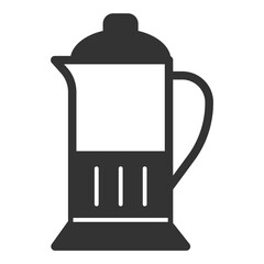 Kettle with a transparent body for brewing tea - icon, illustration on white background, glyph style