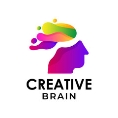 Head Tech logo brain design idea. People head logo concept vector. Robotic Technology mind Logo template design illustration