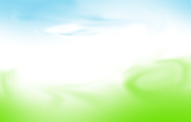 Fototapeta na wymiar Abstract blurred background green grassland path sky. Illustrations for adding text, images and products. With copy space.