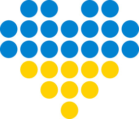 Flag of Ukraine, heart of dot