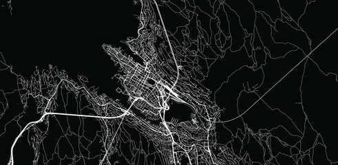 Urban vector city map of Bergen, Norway, Europe - obrazy, fototapety, plakaty