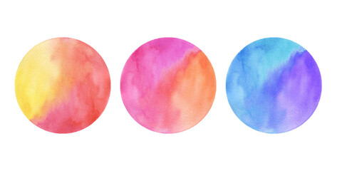 Watercolor round spots set isolated on white