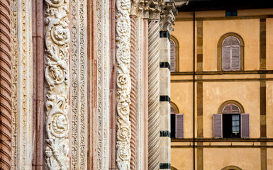 Detail cathedral facade, Siena - obrazy, fototapety, plakaty