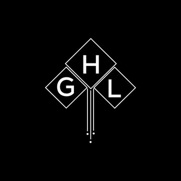 GHL letter logo design with white background in illustrator, GHL vector logo modern alphabet font overlap style.

